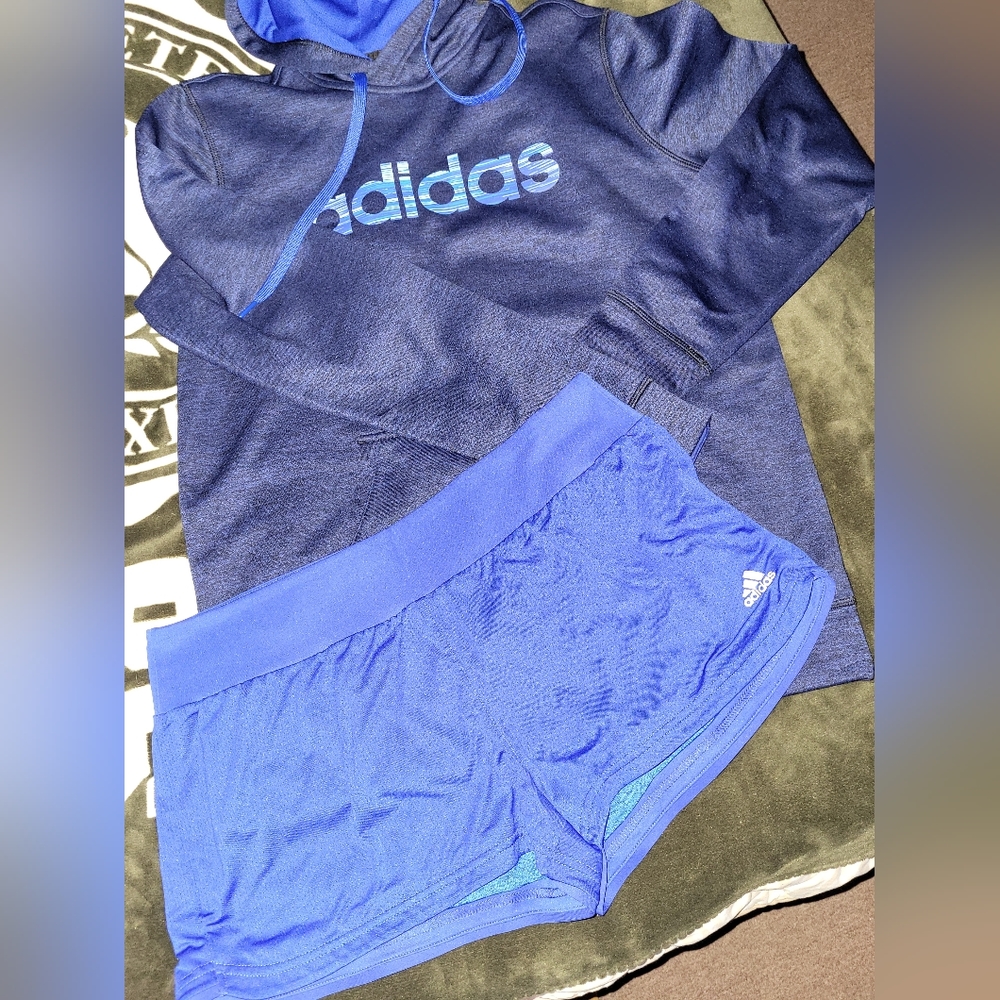 Adidas Hoodie & Shorts~Womens Size Large.